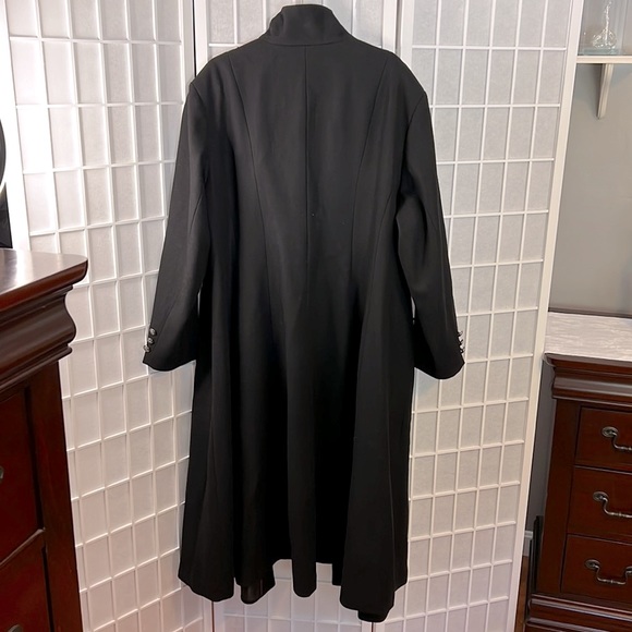 Gallery Woman Wool Extra Long Black Coat New No Tags! Size 3X - Picture 6 of 9